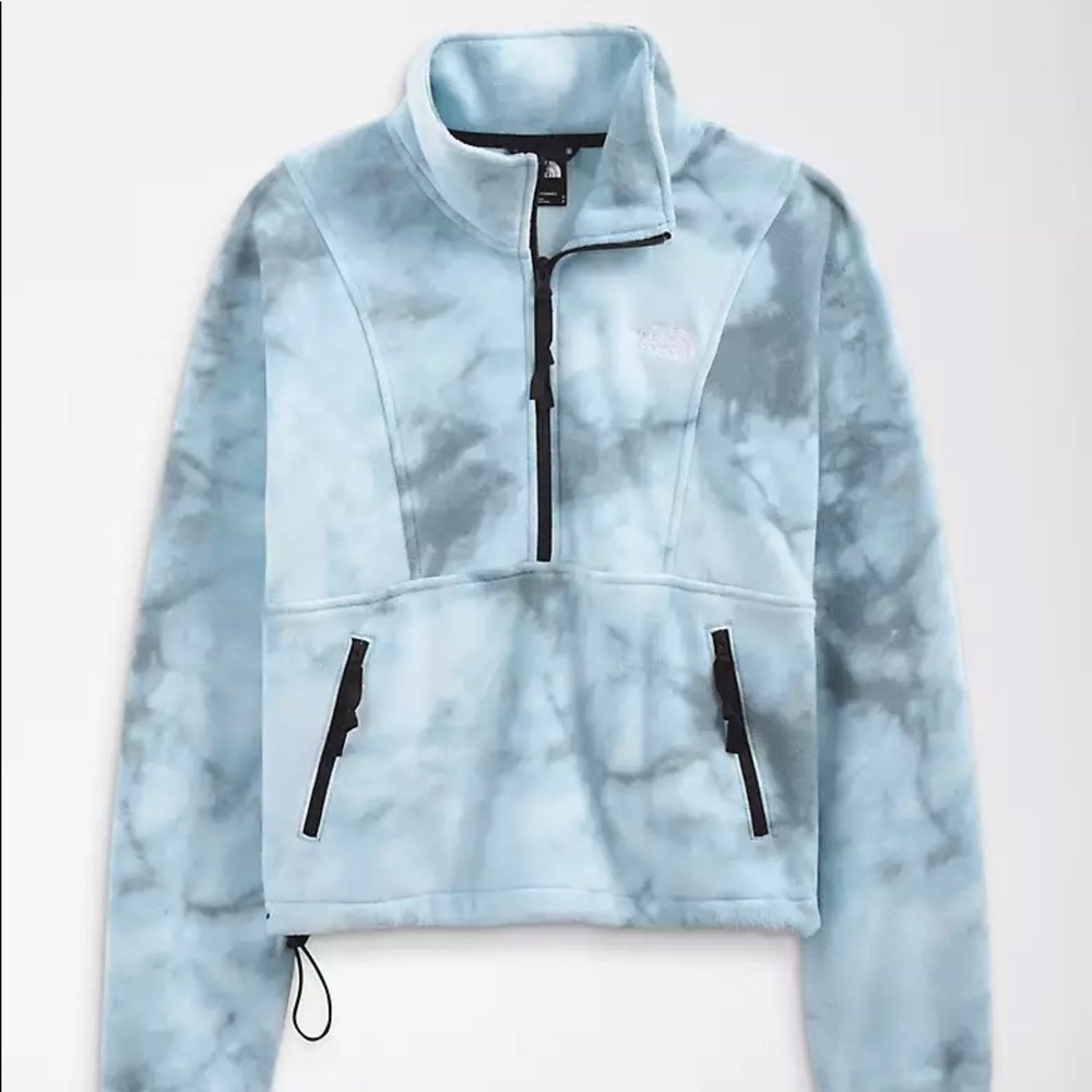 The North Face Women’s Printed Marbled Acid Wash TKA Attitude ¼-Zip Fleece Crop - Picture 4 of 6